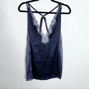 Victoria Secret Slip Women Medium Lingerie Dress Nightie Lace Chemise Blue B14